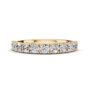 1.00 ctw half diamond wedding band (lab grown) yellow gold