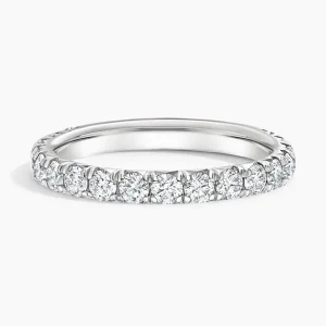 2.00 ctw half diamond wedding band (lab grown) white gold