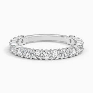 4.00 ctw half diamond wedding band (lab grown) white gold