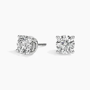 2.00 ctw lab diamond stud earrings – white gold