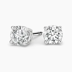 4.00 ctw lab diamond stud earrings – white gold