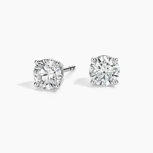 1.50 ctw lab diamond stud earrings – white gold