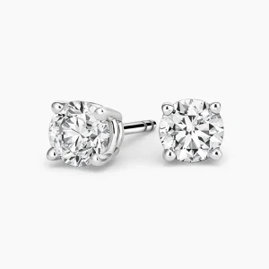 3.00 ctw lab diamond stud earrings – white gold