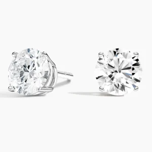 6.00 ctw lab diamond stud earrings – white gold