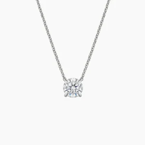 1.00 ct solitaire pendant lab grown diamond white gold