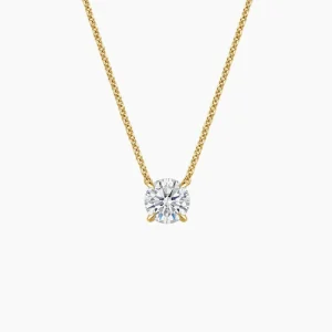 0.50 ct solitaire pendant lab grown diamond yellow gold