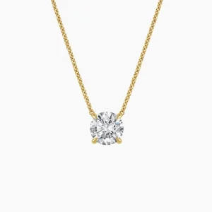 1.00 ct solitaire pendant lab grown diamond yellow gold