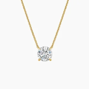 2.00 ct solitaire pendant lab grown diamond yellow gold