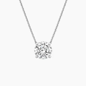 4.00 ct solitaire pendant lab grown diamond white gold
