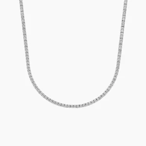 4.00 ctw white gold tennis necklace (classic – lab grown)