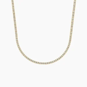 3.00 ctw yellow gold tennis necklace (classic – lab grown)