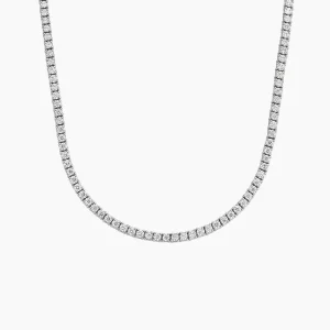 5.00 ctw white gold tennis necklace (classic – lab grown)