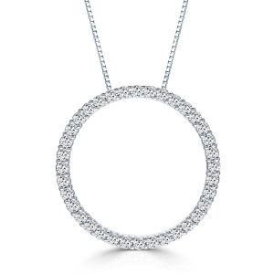 2 ct ttw white gold circle of life pendants