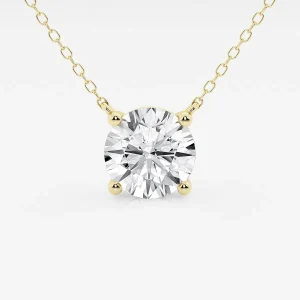 3.00 ct solitaire pendant lab grown diamond yellow gold