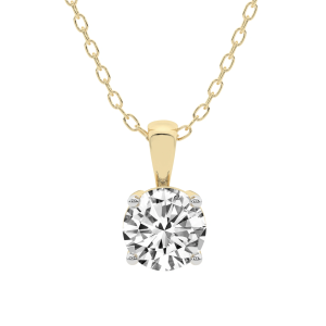 4.00 ct solitaire pendant lab grown diamond yellow gold