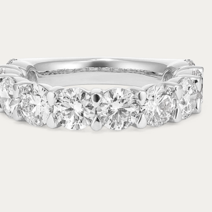 5.00 ctw half diamond wedding band (lab grown) white gold