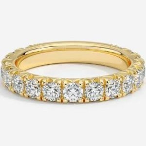 4.00 ctw half diamond wedding band (lab grown) yellow gold